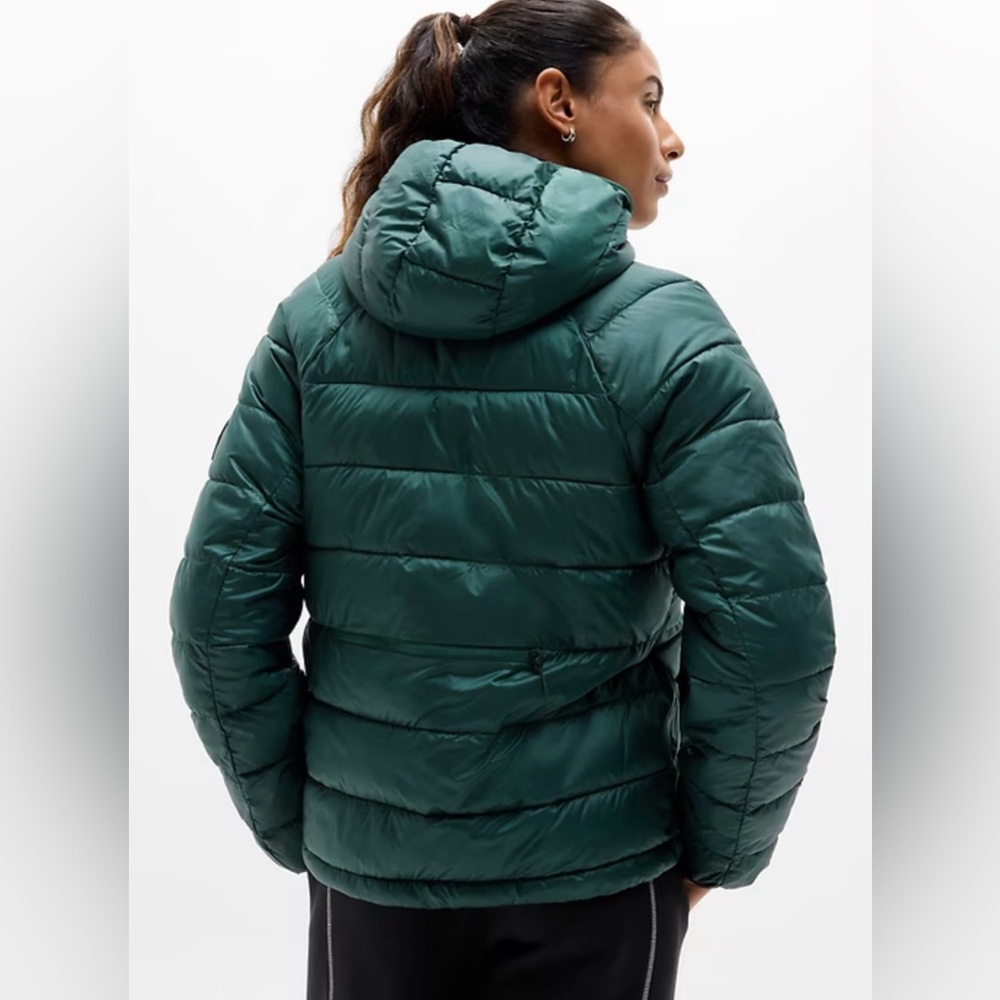 Athleta Air Puffer Packable Hooded Jacket Pine Small